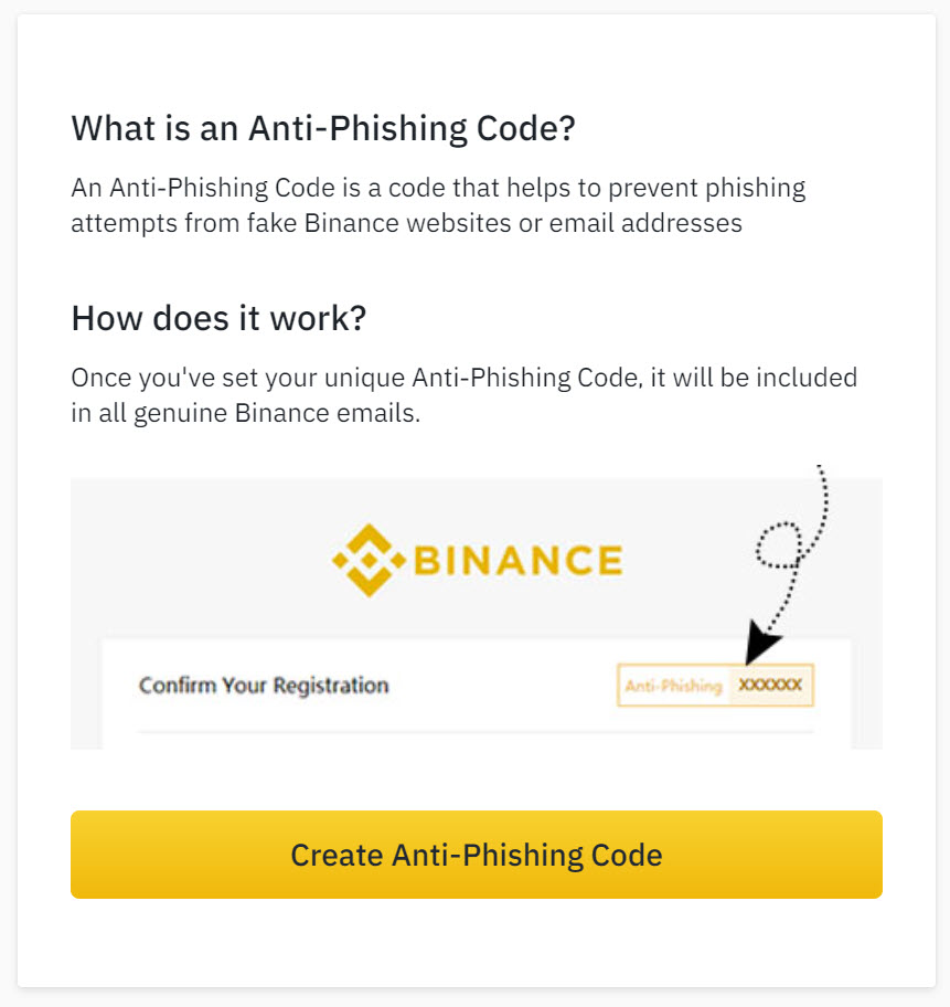 Binance phishing code