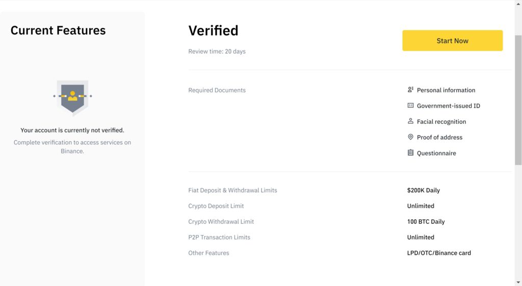 Binance verification