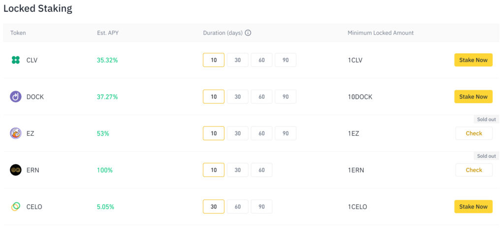 Staking Binance