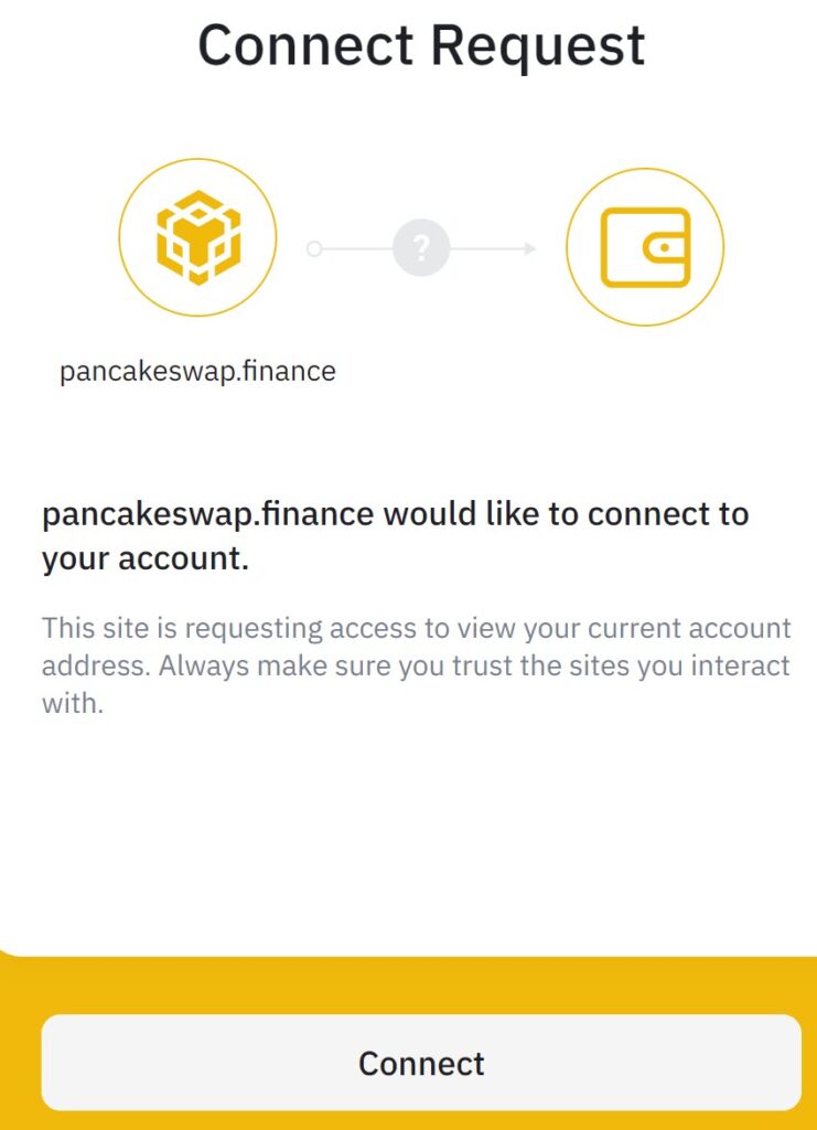 Wallet connect PancakeSwap