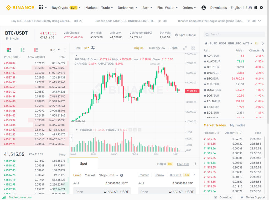 Binance classic trader