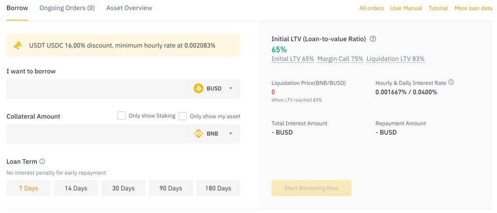 Borrow money Binance