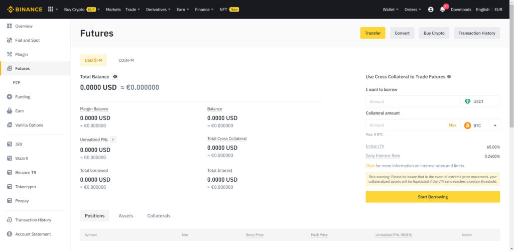 Futures deposit money Binance