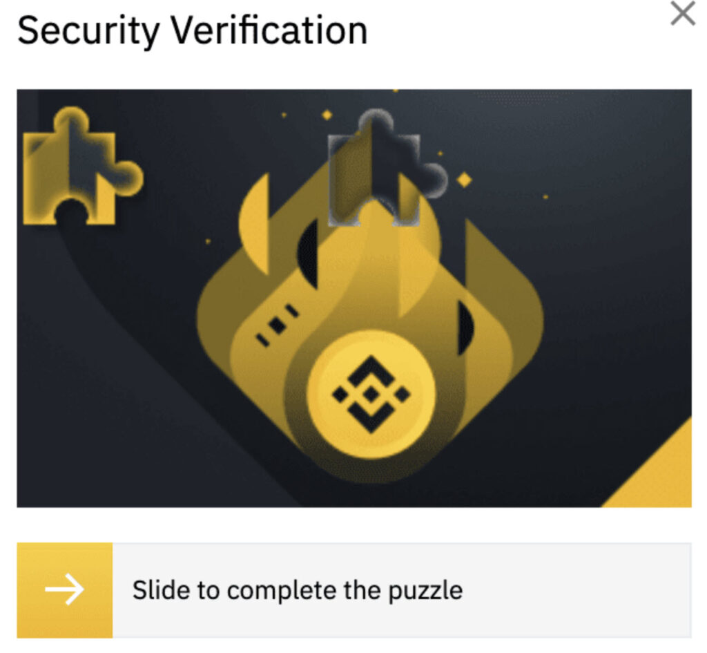 Puzzle sign up Binance