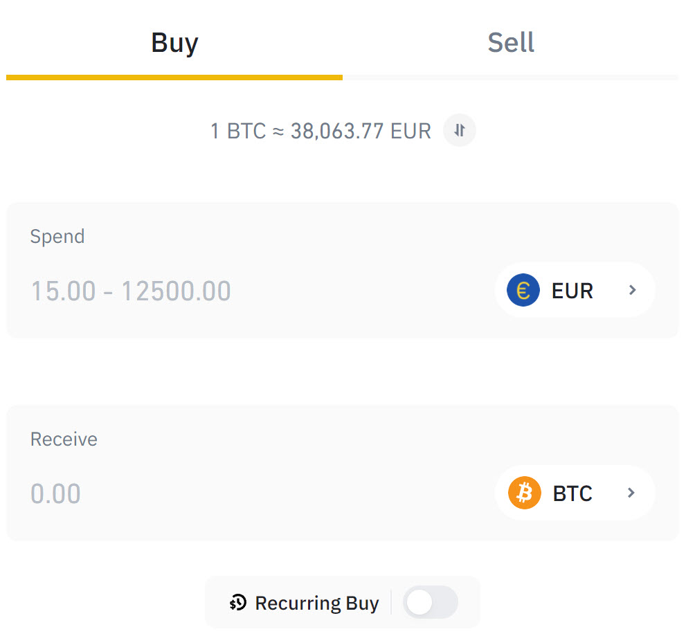 Recurring buy Binance